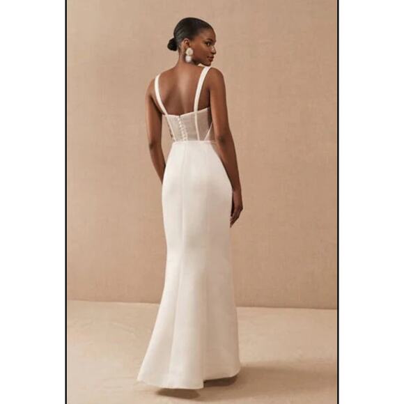 BHLDN x Amsale Olympia Gown Ivory Cream Women's Size 4 NWT FLAWS - Picture 3 of 16
